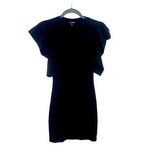 Fashion Nova - black puff sleeve knit dress